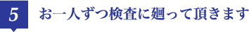 お一人ずつ検査に廻って頂きます